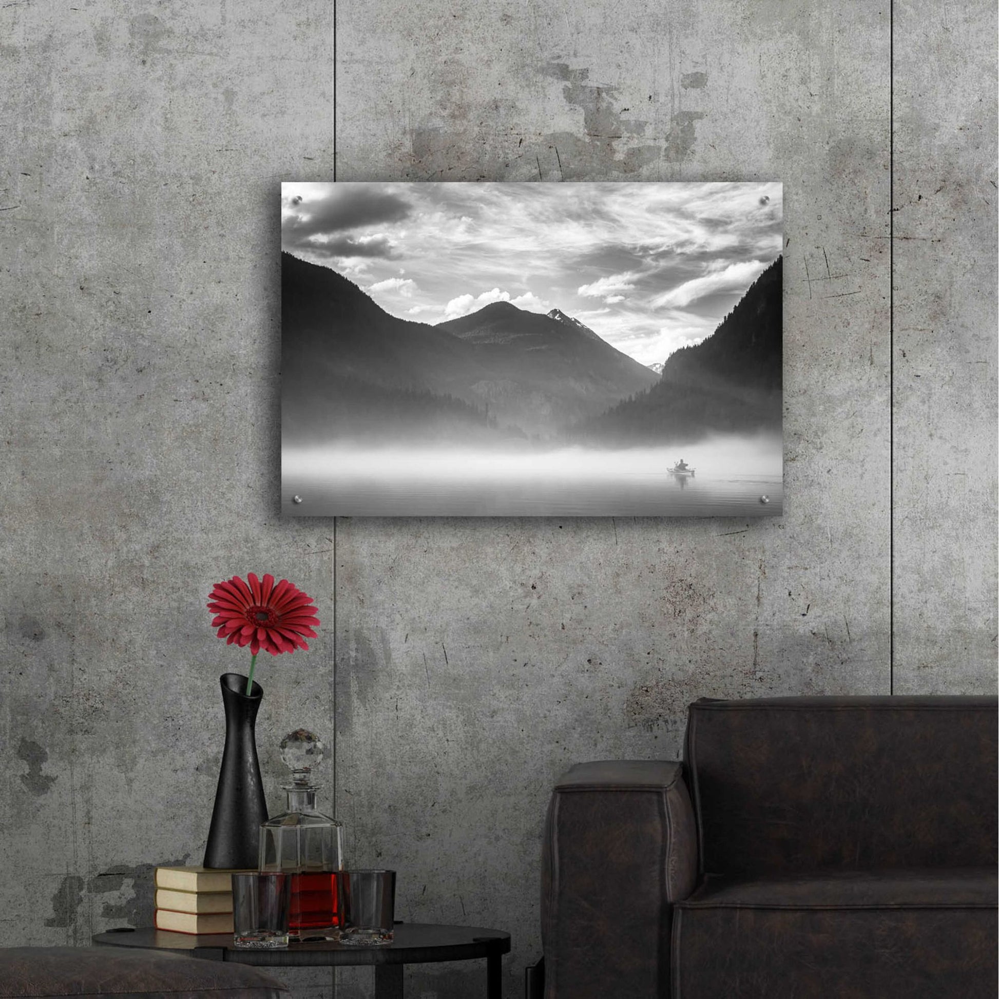 Epic Art  'Paddling Into The Mist II'  by Don Schwartz, Acrylic Glass Wall Art,36x24