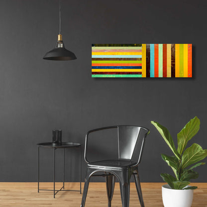 Epic Art 'Panel Abstract Digital' by Michelle Calkins, Acrylic Glass Wall Art,48x16