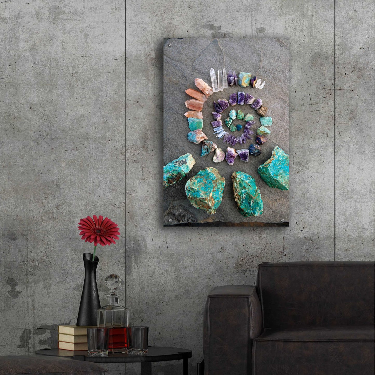 Epic Art 'Reiki Energy Crystal Spiral' by Elena Ray, Acrylic Glass Wall Art,24x36