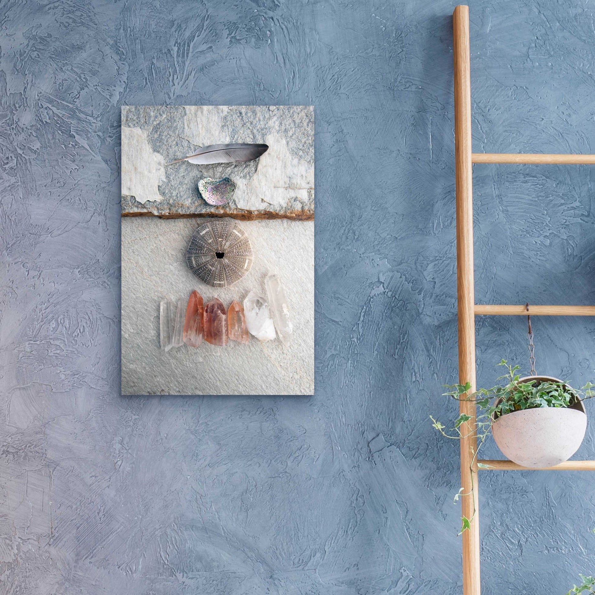 Epic Art 'Feather Ocean Earth Meditation' by Elena Ray, Acrylic Glass Wall Art,16x24