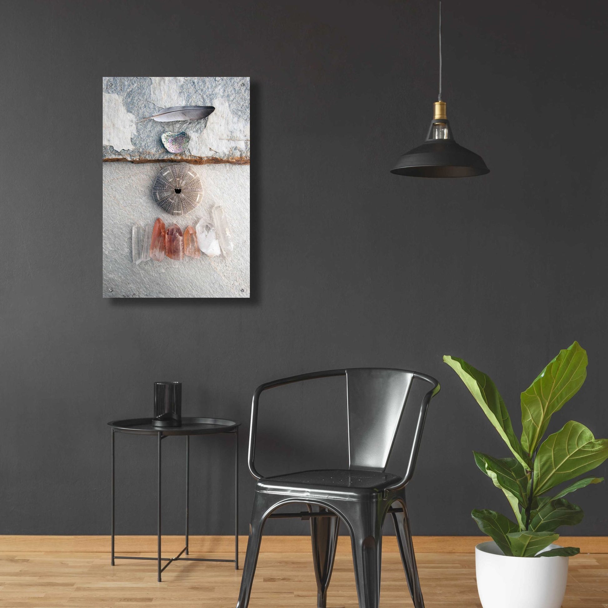 Epic Art 'Feather Ocean Earth Meditation' by Elena Ray, Acrylic Glass Wall Art,24x36