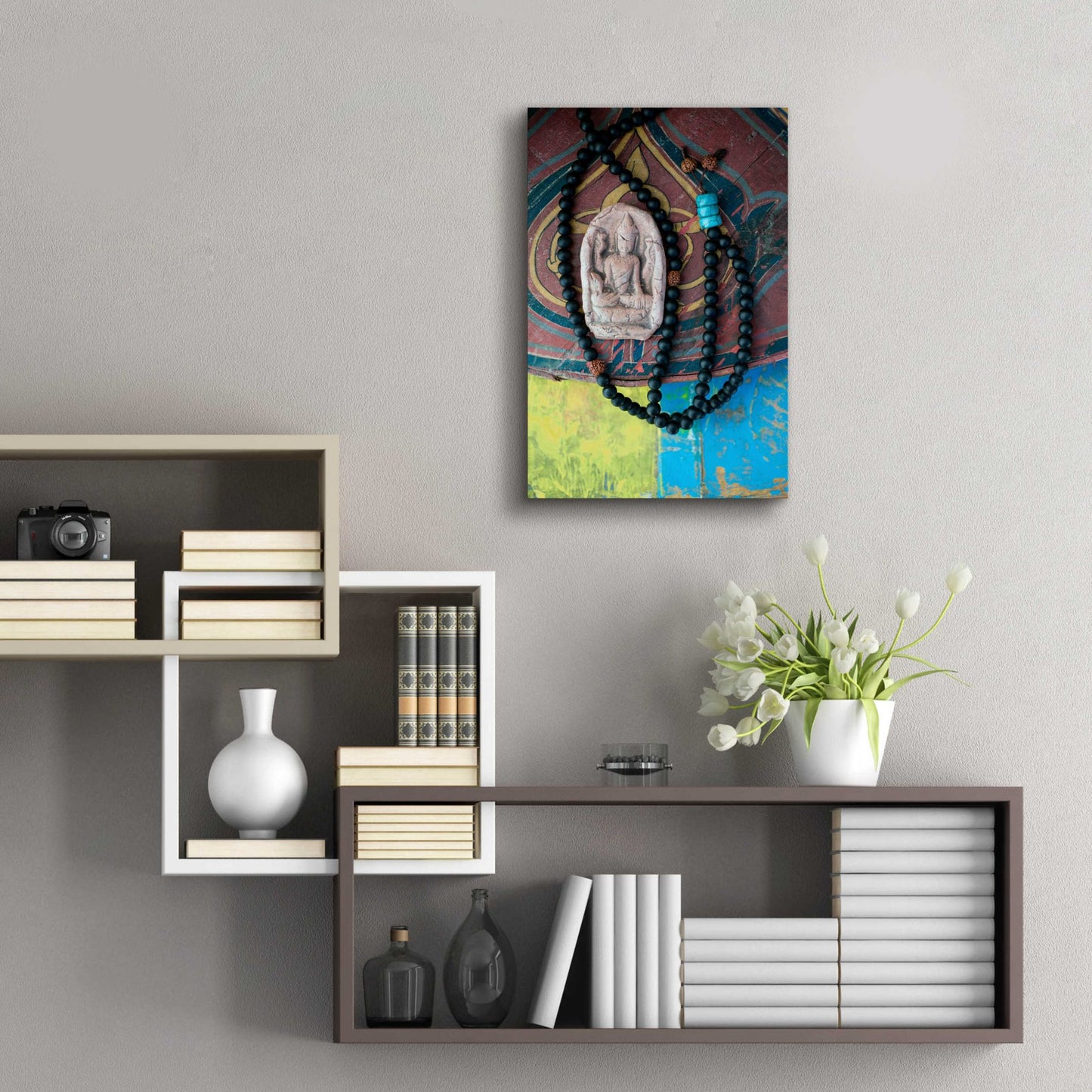 Epic Art 'Mala Beads Yogi' by Elena Ray, Acrylic Glass Wall Art,16x24