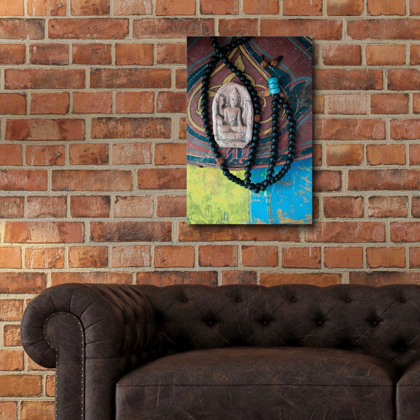 Epic Art 'Mala Beads Yogi' by Elena Ray, Acrylic Glass Wall Art,16x24