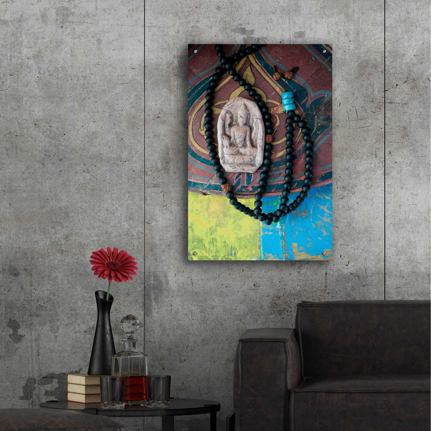 Epic Art 'Mala Beads Yogi' by Elena Ray, Acrylic Glass Wall Art,24x36