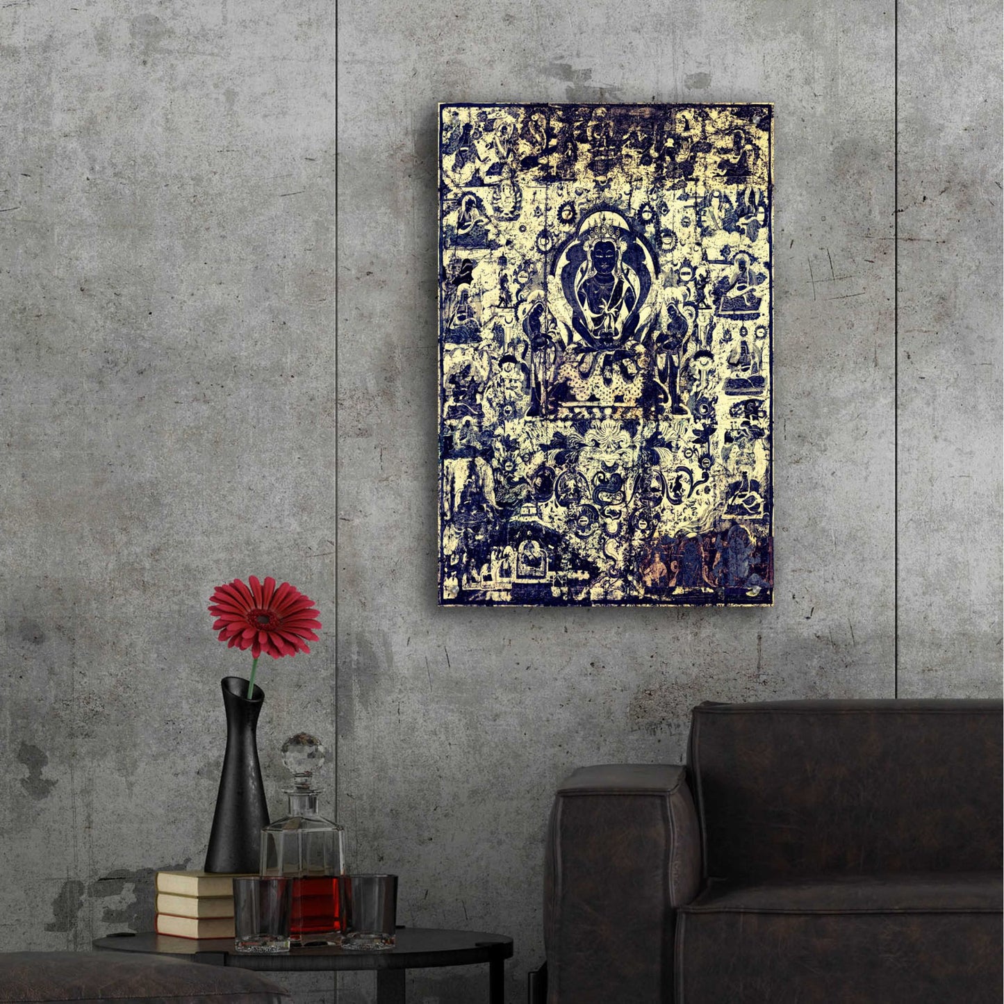 Epic Art 'Buddha Grunge Mandala Remix' by Elena Ray, Acrylic Glass Wall Art,24x36