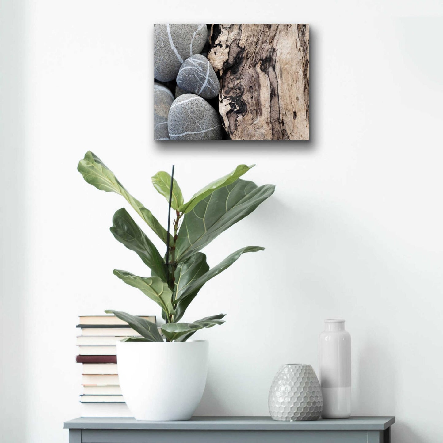 Epic Art 'Dirftwood and Beach Stones' by Elena Ray, Acrylic Glass Wall Art,16x12
