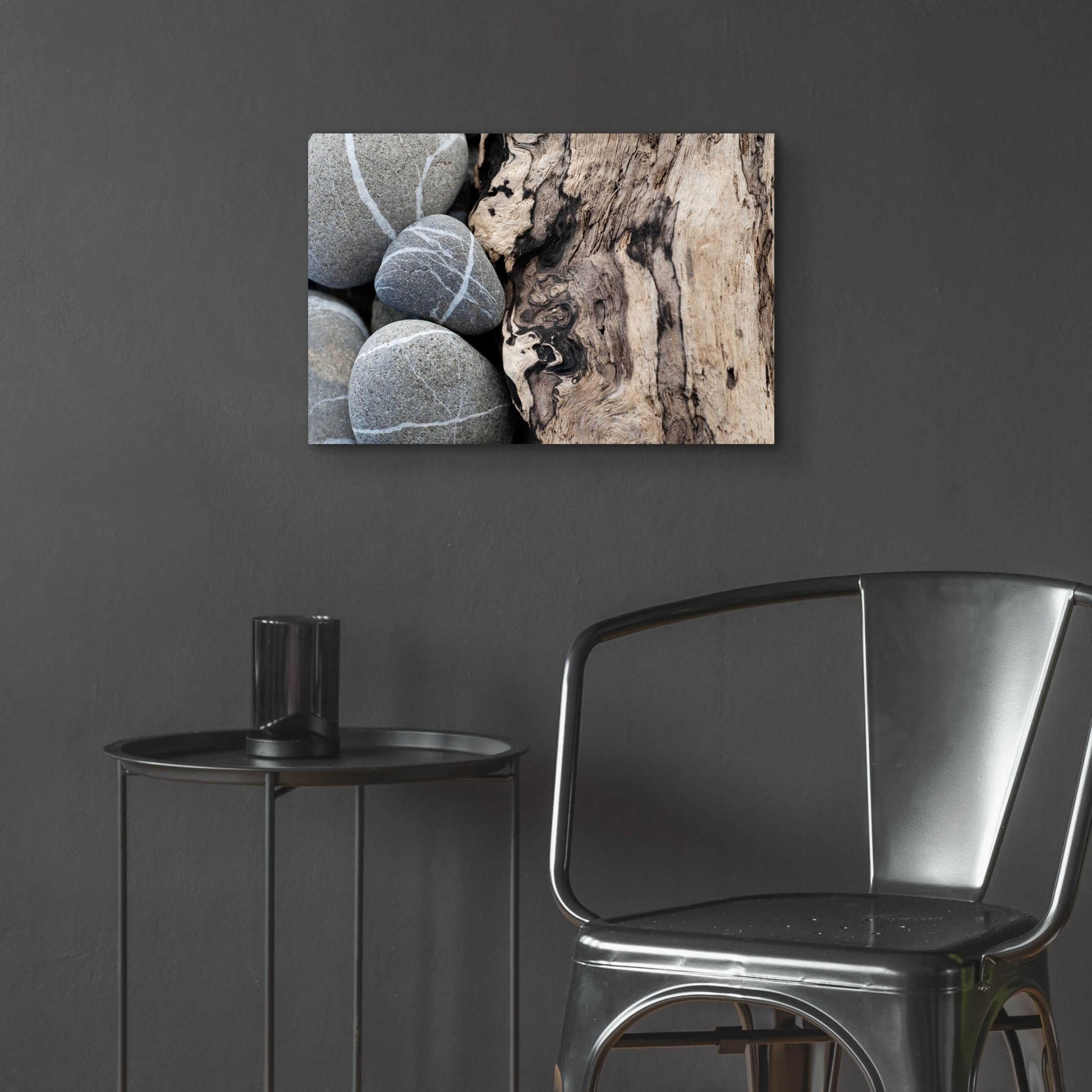 Epic Art 'Dirftwood and Beach Stones' by Elena Ray, Acrylic Glass Wall Art,24x16