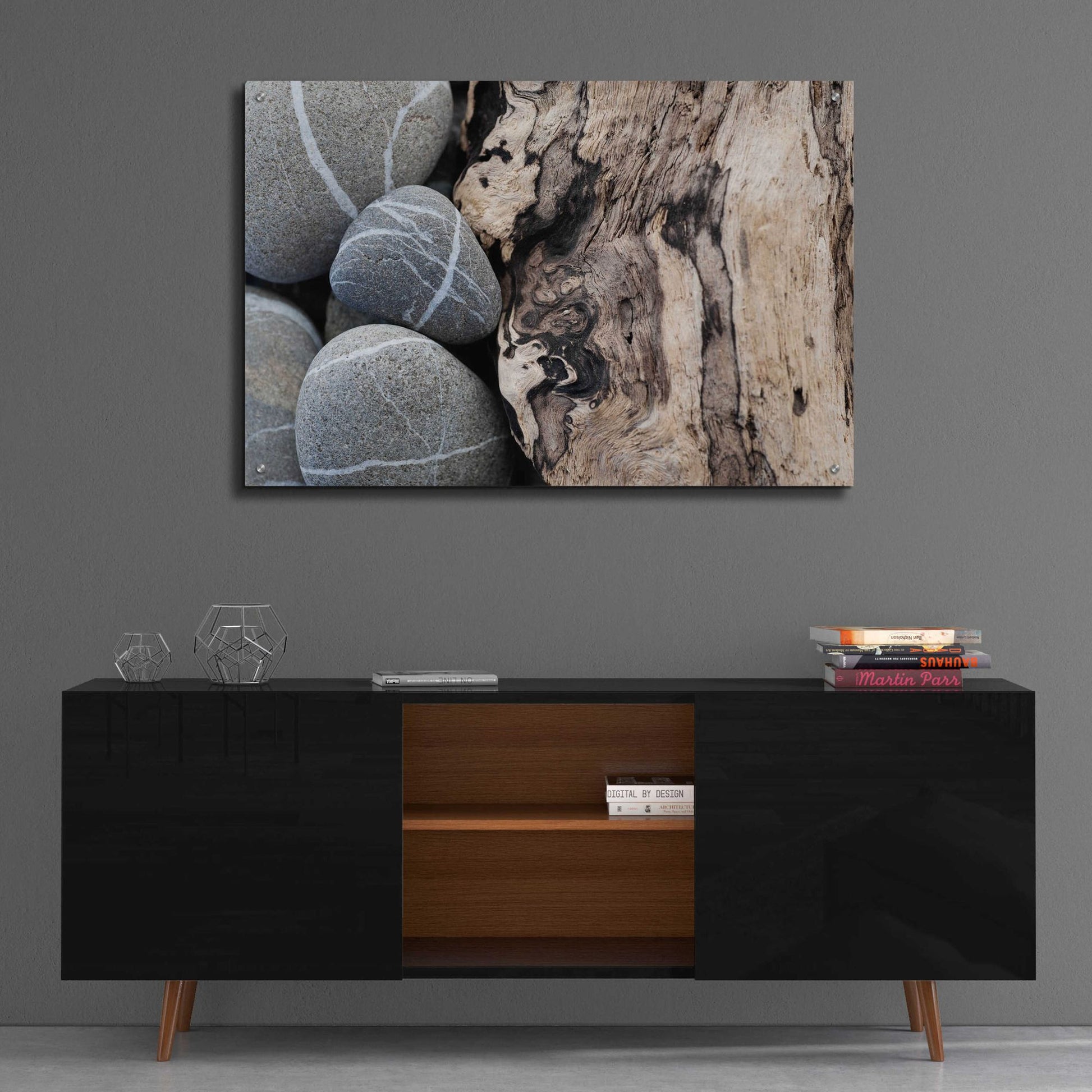 Epic Art 'Dirftwood and Beach Stones' by Elena Ray, Acrylic Glass Wall Art,36x24