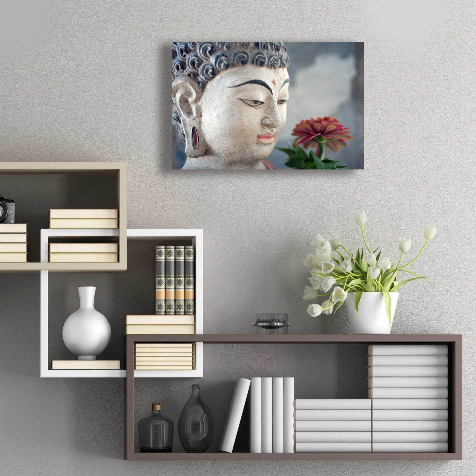 Epic Art 'Buddha Flower' by Elena Ray, Acrylic Glass Wall Art,24x16