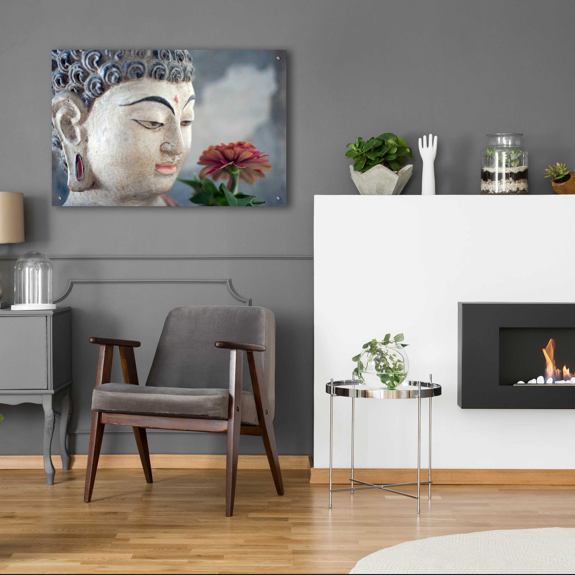 Epic Art 'Buddha Flower' by Elena Ray, Acrylic Glass Wall Art,36x24