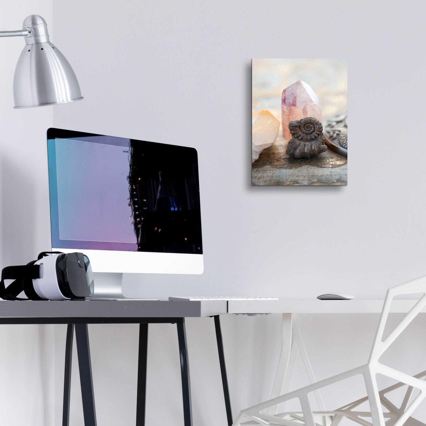 Epic Art 'Crystal and Fossil' by Elena Ray, Acrylic Glass Wall Art,12x16