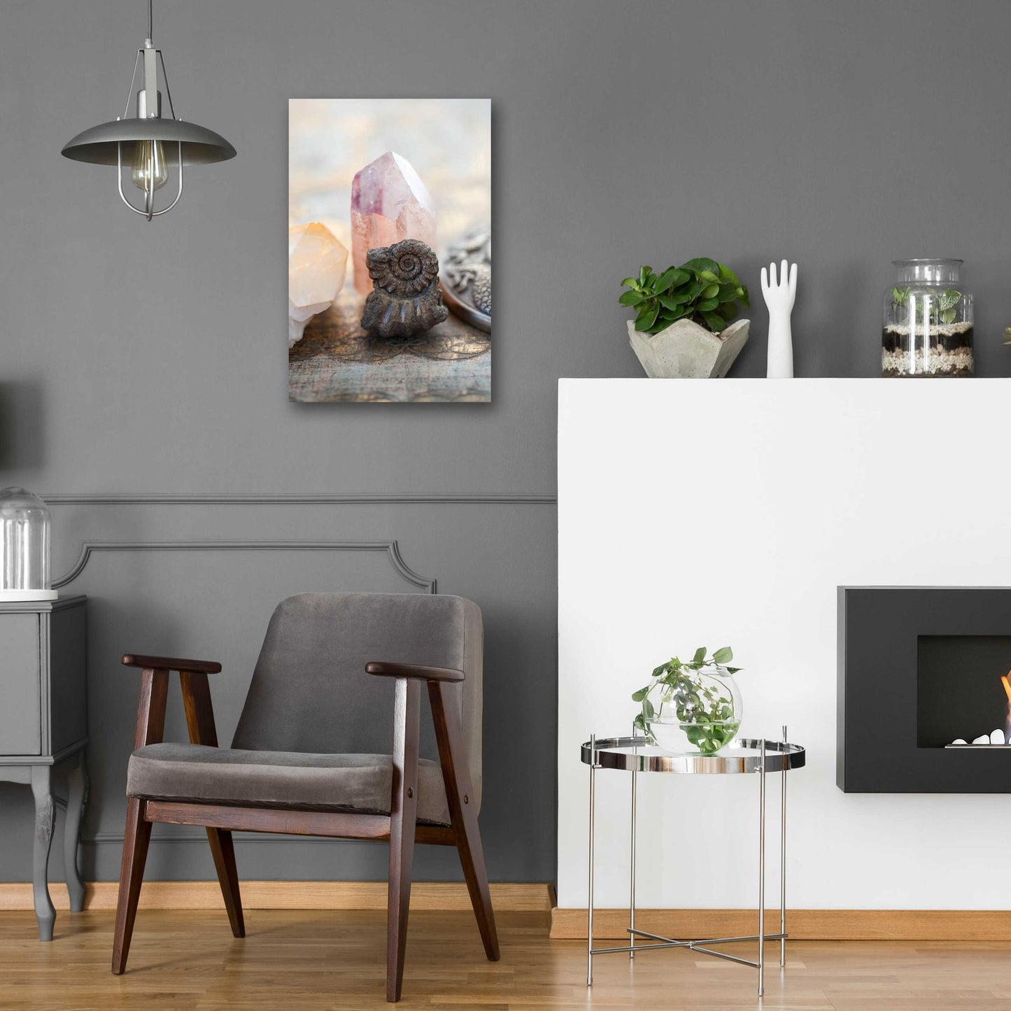 Epic Art 'Crystal and Fossil' by Elena Ray, Acrylic Glass Wall Art,16x24