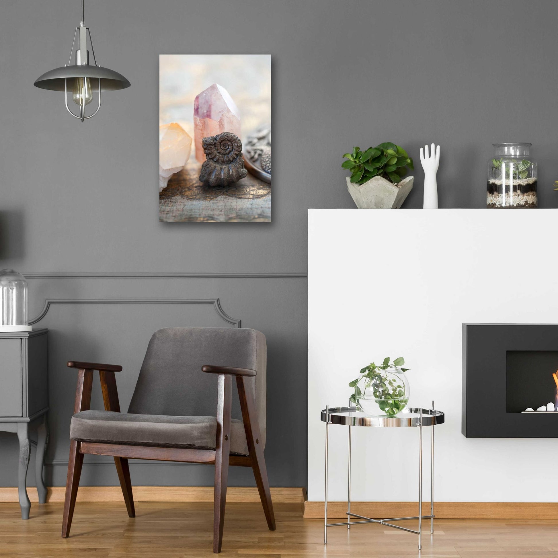 Epic Art 'Crystal and Fossil' by Elena Ray, Acrylic Glass Wall Art,16x24