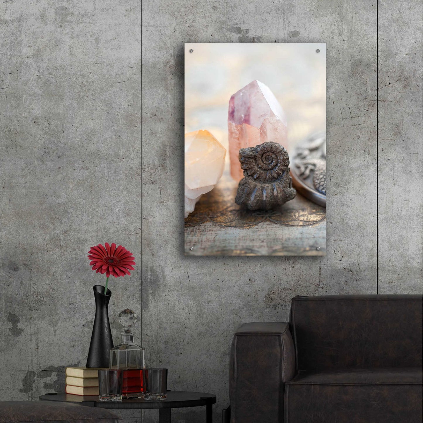 Epic Art 'Crystal and Fossil' by Elena Ray, Acrylic Glass Wall Art,24x36