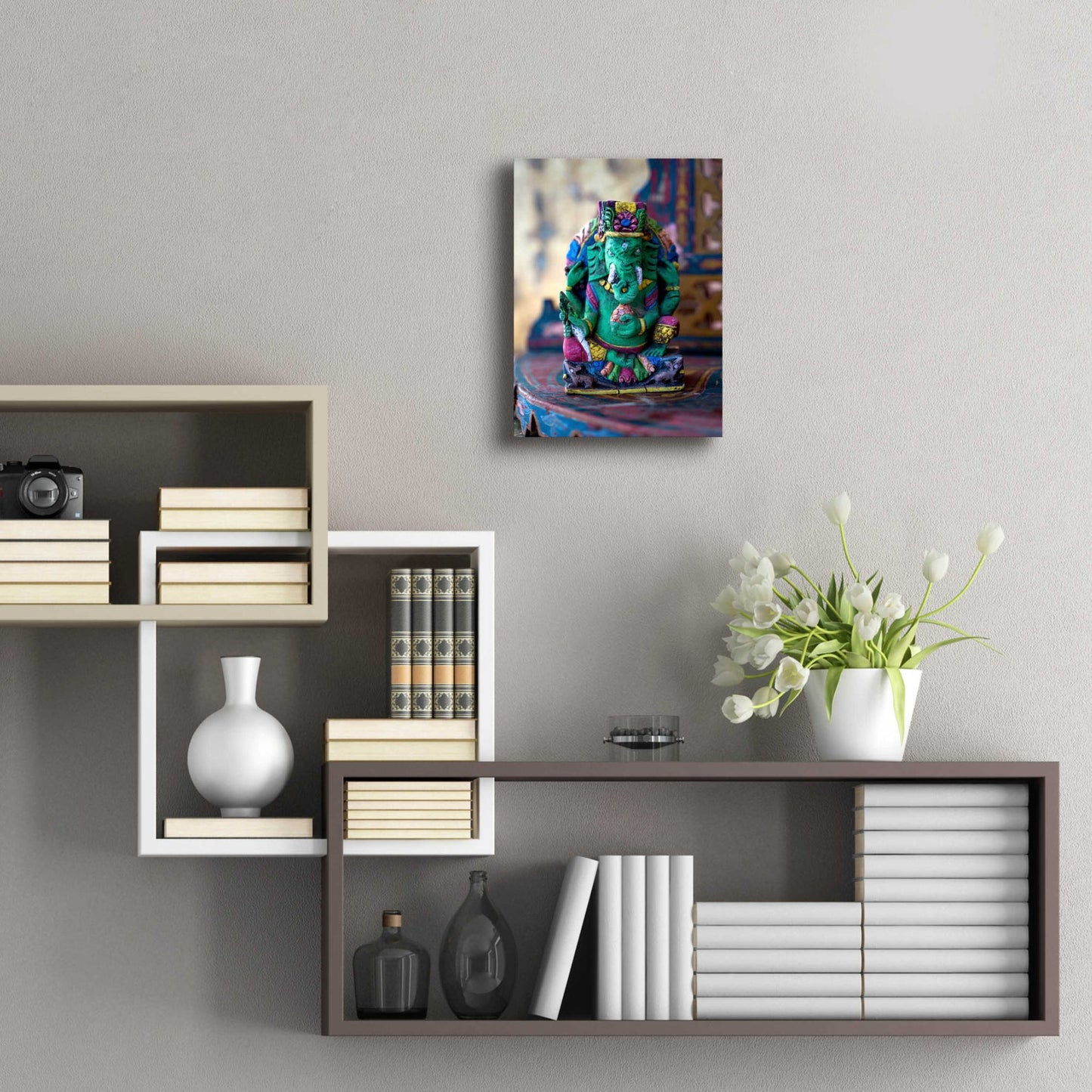 Epic Art 'Ganesha Yoga Altar' by Elena Ray, Acrylic Glass Wall Art,12x16