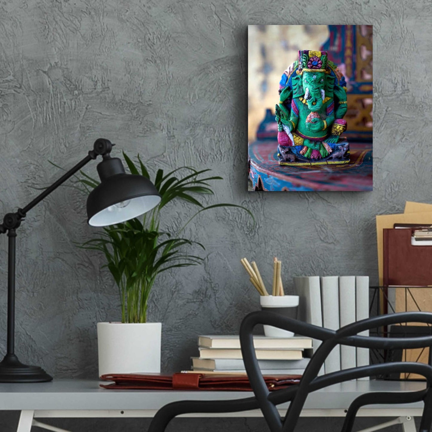 Epic Art 'Ganesha Yoga Altar' by Elena Ray, Acrylic Glass Wall Art,12x16