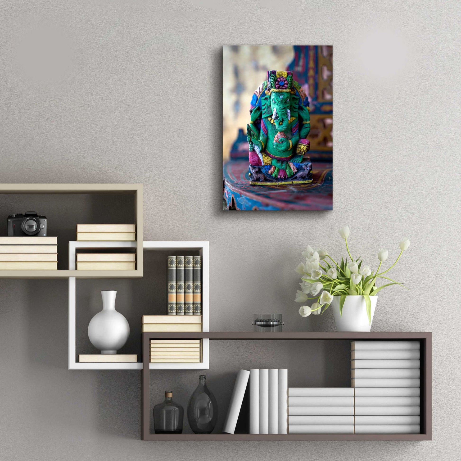 Epic Art 'Ganesha Yoga Altar' by Elena Ray, Acrylic Glass Wall Art,16x24