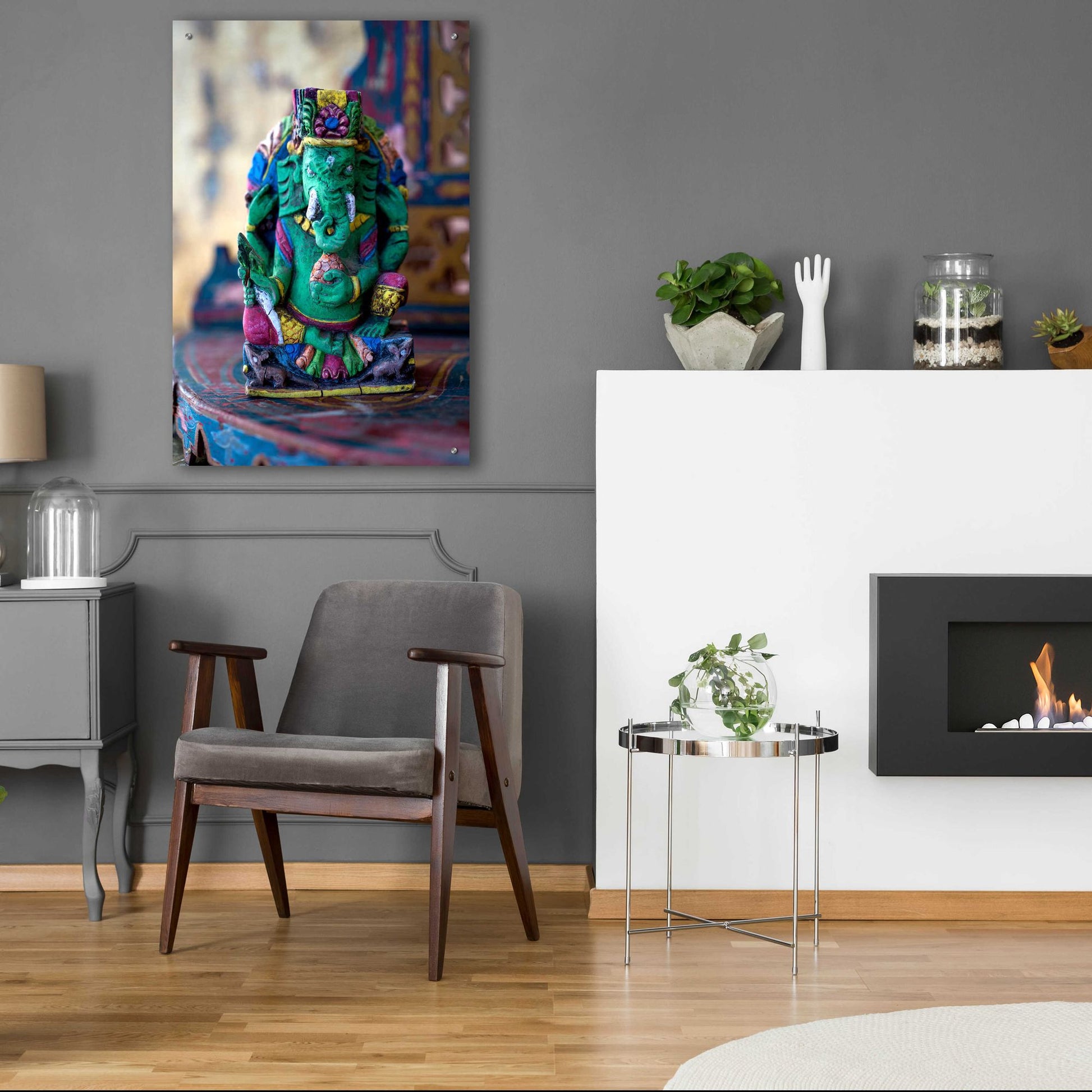 Epic Art 'Ganesha Yoga Altar' by Elena Ray, Acrylic Glass Wall Art,24x36
