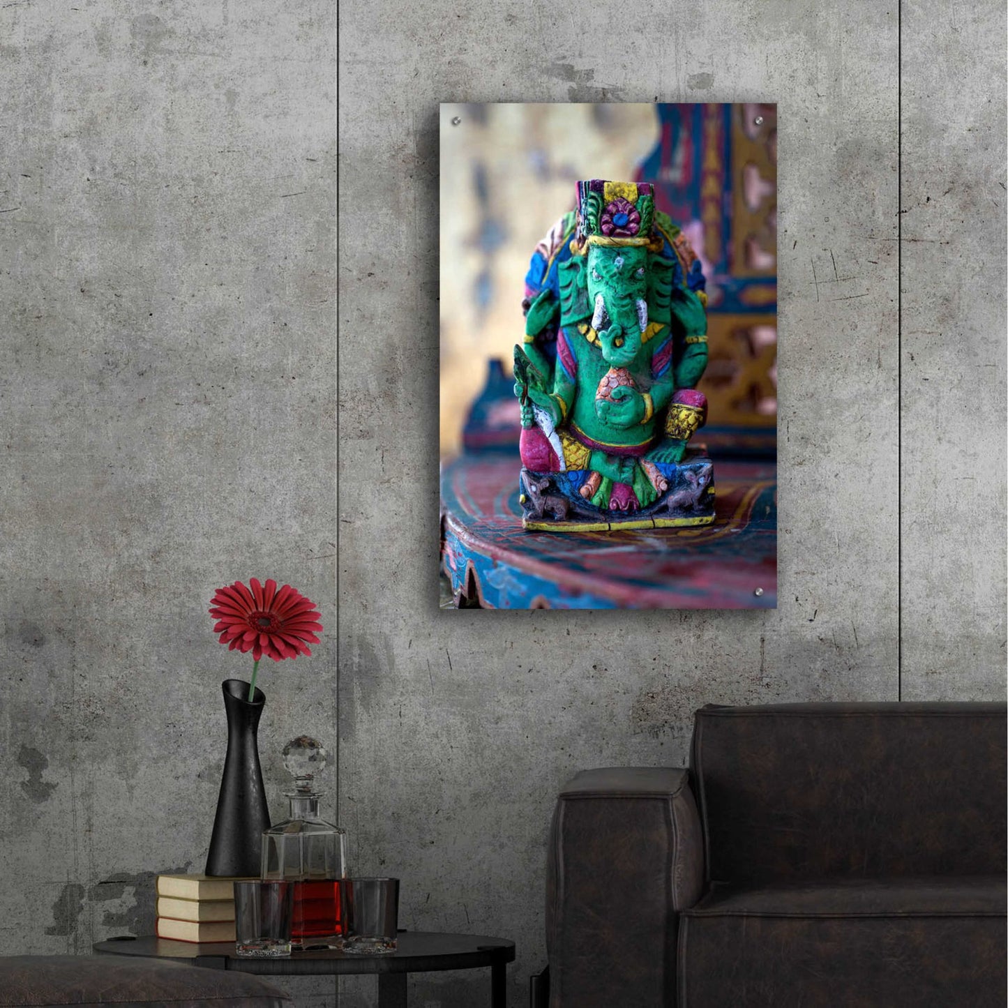 Epic Art 'Ganesha Yoga Altar' by Elena Ray, Acrylic Glass Wall Art,24x36