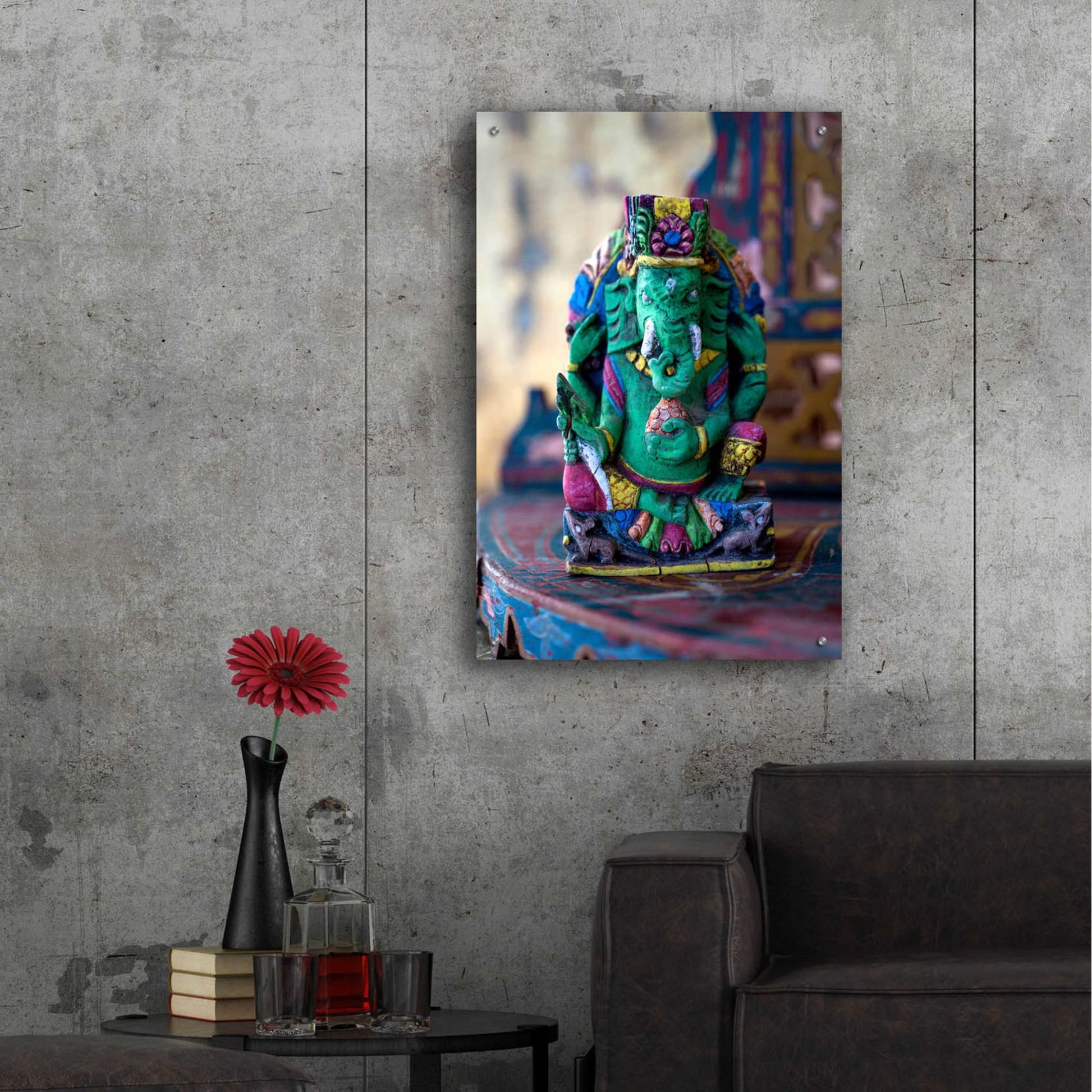 Epic Art 'Ganesha Yoga Altar' by Elena Ray, Acrylic Glass Wall Art,24x36