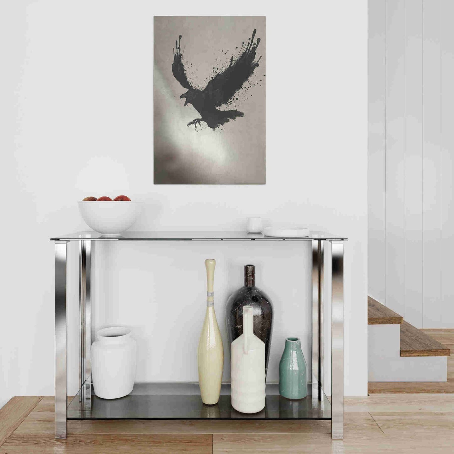 Epic Art "Raven" by Nicklas Gustafsson, on Brushed Aluminum,16 x 24