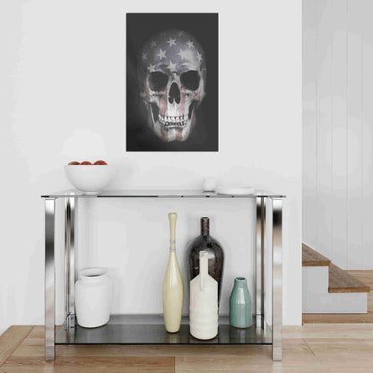 Epic Art "American Skull" by Nicklas Gustafsson, on Brushed Aluminum