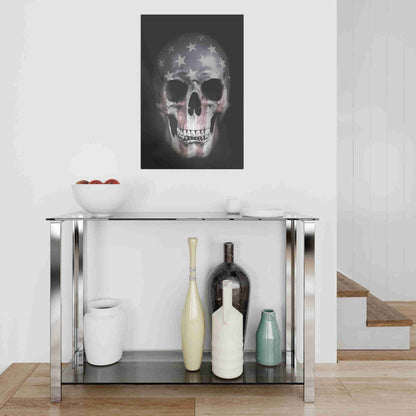 Epic Art "American Skull" by Nicklas Gustafsson, on Brushed Aluminum,16 x 24