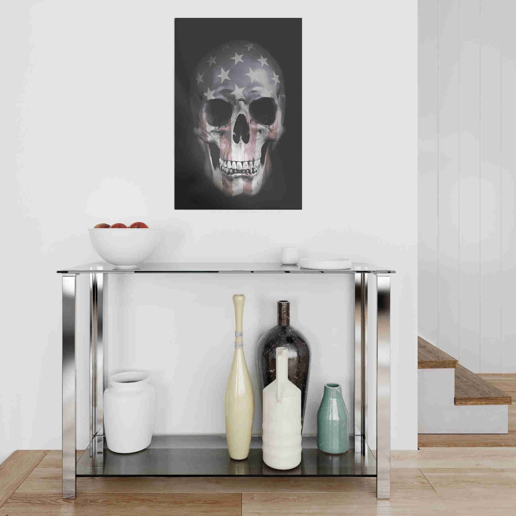 Epic Art "American Skull" by Nicklas Gustafsson, on Brushed Aluminum
