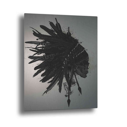 Epic Art "Warbonnet Skull" by Nicklas Gustafsson, on Brushed Aluminum