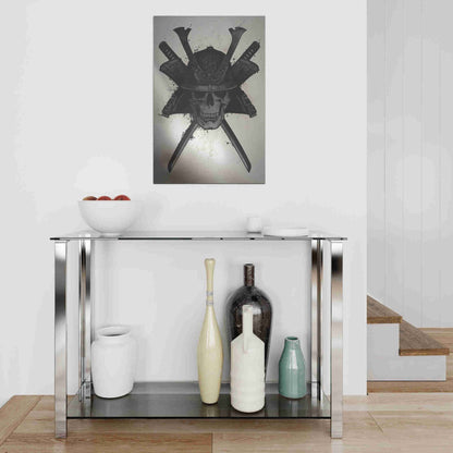 Epic Art "Samurai Skull" by Nicklas Gustafsson, on Brushed Aluminum,16 x 24