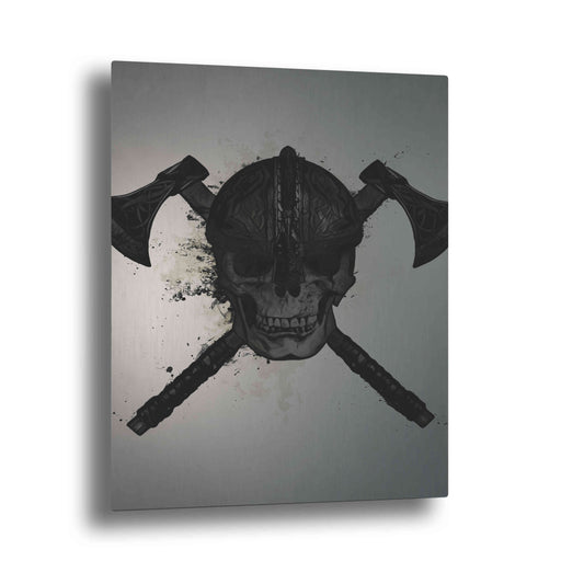 Epic Art "VikingSkull" by Nicklas Gustafsson, on Brushed Aluminum