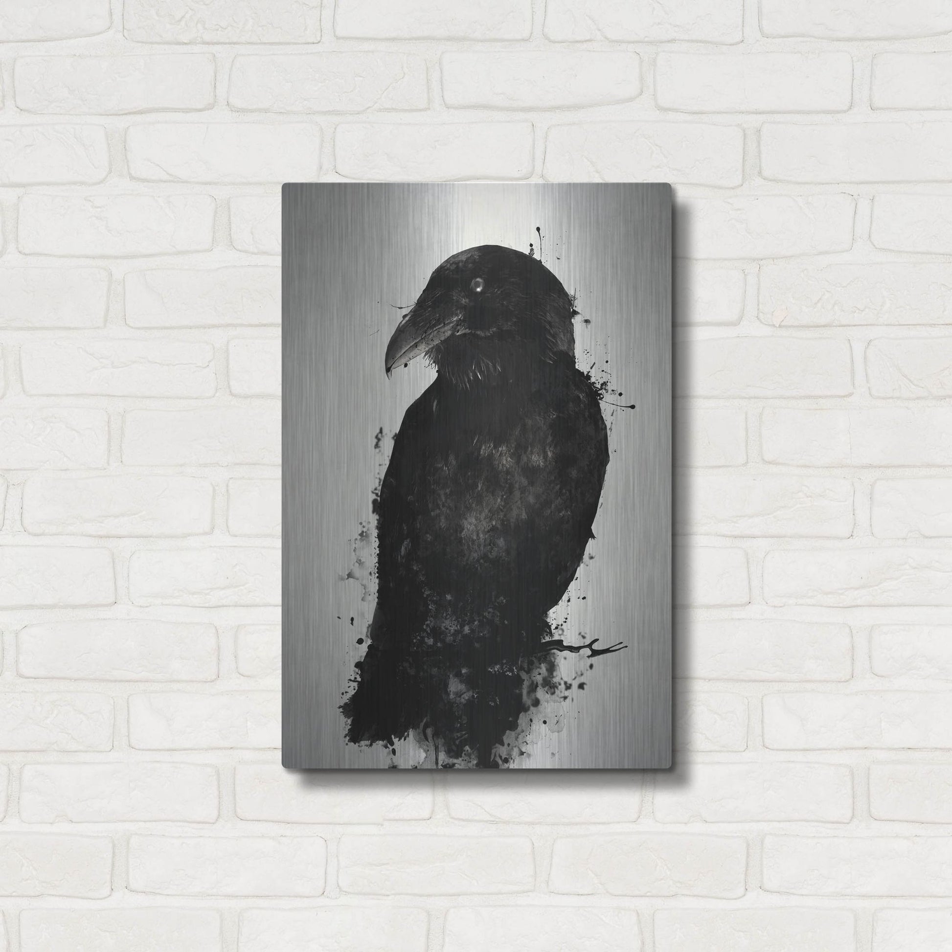 Epic Art "The Raven" by Nicklas Gustafsson, on Brushed Aluminum,16 x 24