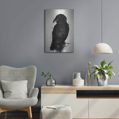 Epic Art "The Raven" by Nicklas Gustafsson, on Brushed Aluminum,16 x 24