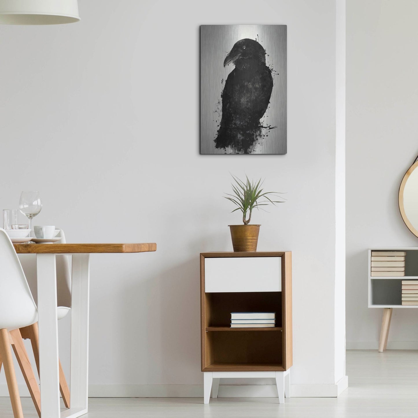 Epic Art "The Raven" by Nicklas Gustafsson, on Brushed Aluminum,16 x 24