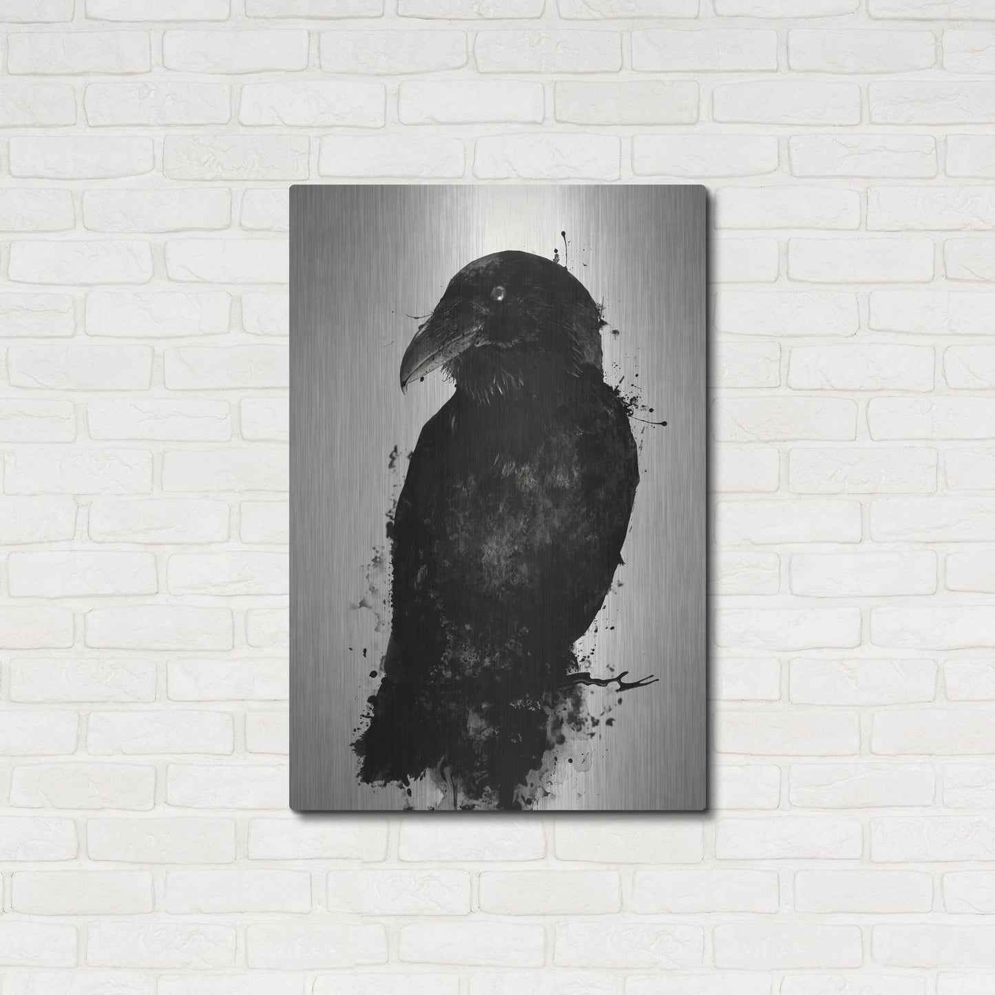 Epic Art "The Raven" by Nicklas Gustafsson, on Brushed Aluminum,24 x 36