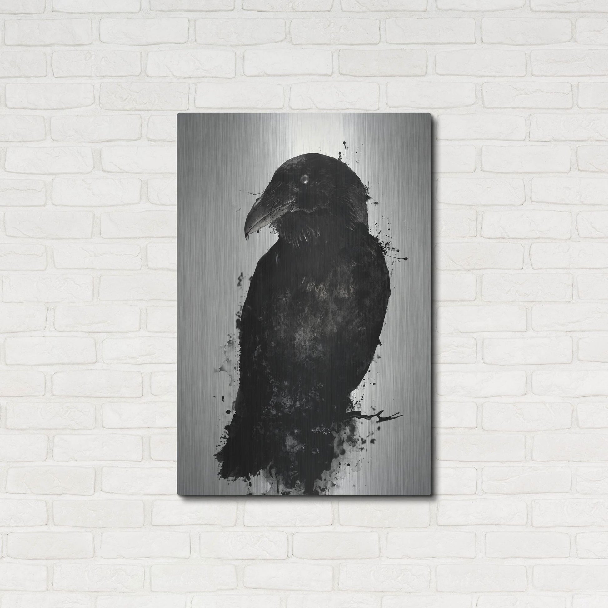 Epic Art "The Raven" by Nicklas Gustafsson, on Brushed Aluminum,24 x 36