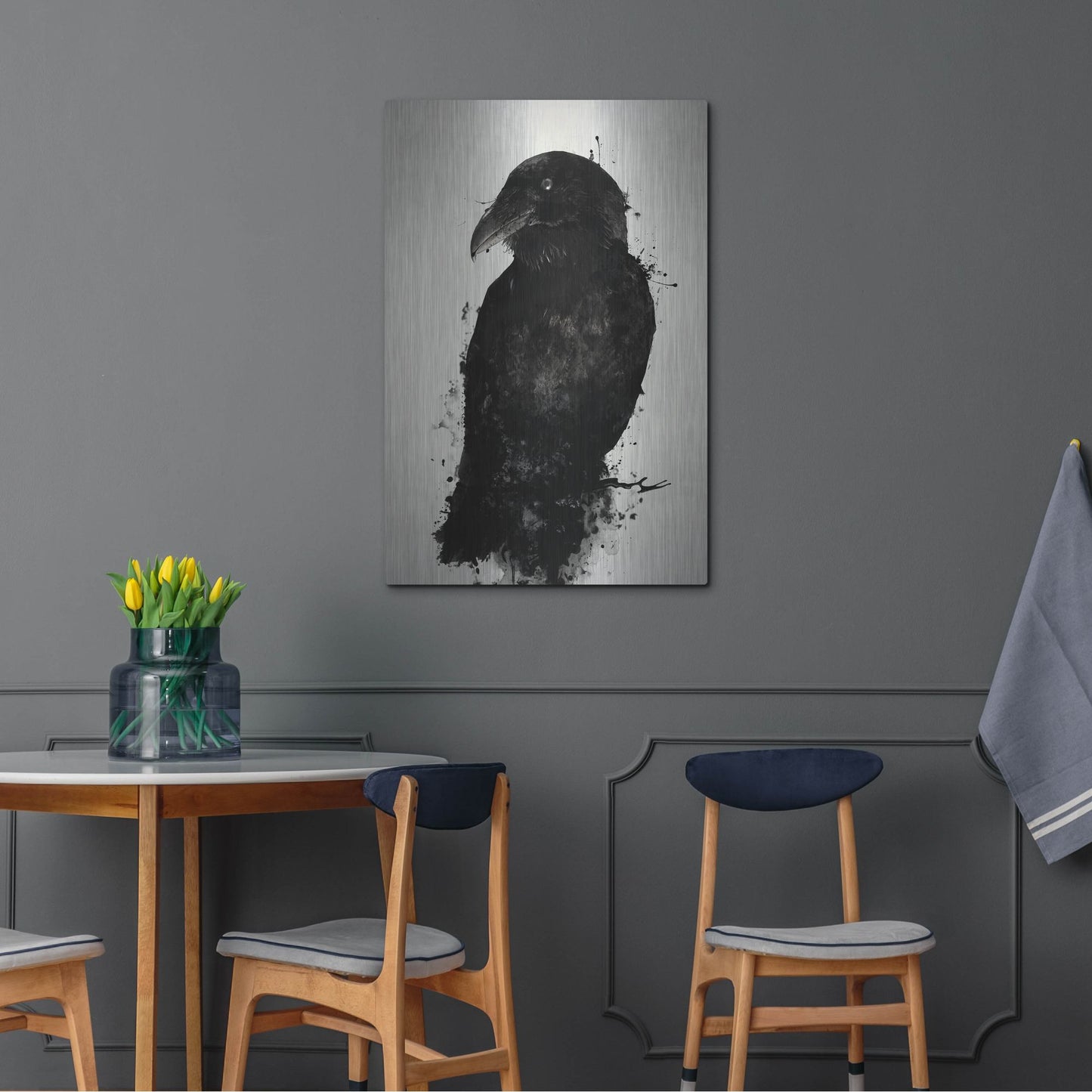 Epic Art "The Raven" by Nicklas Gustafsson, on Brushed Aluminum,24 x 36