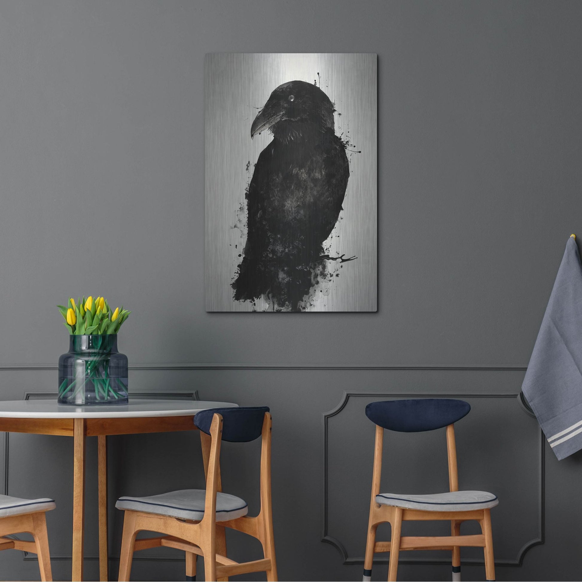 Epic Art "The Raven" by Nicklas Gustafsson, on Brushed Aluminum,24 x 36