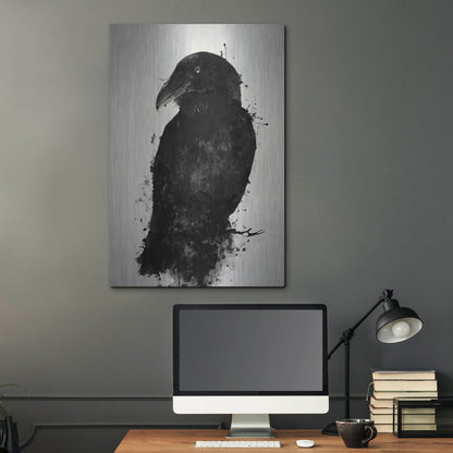 Epic Art "The Raven" by Nicklas Gustafsson, on Brushed Aluminum,24 x 36