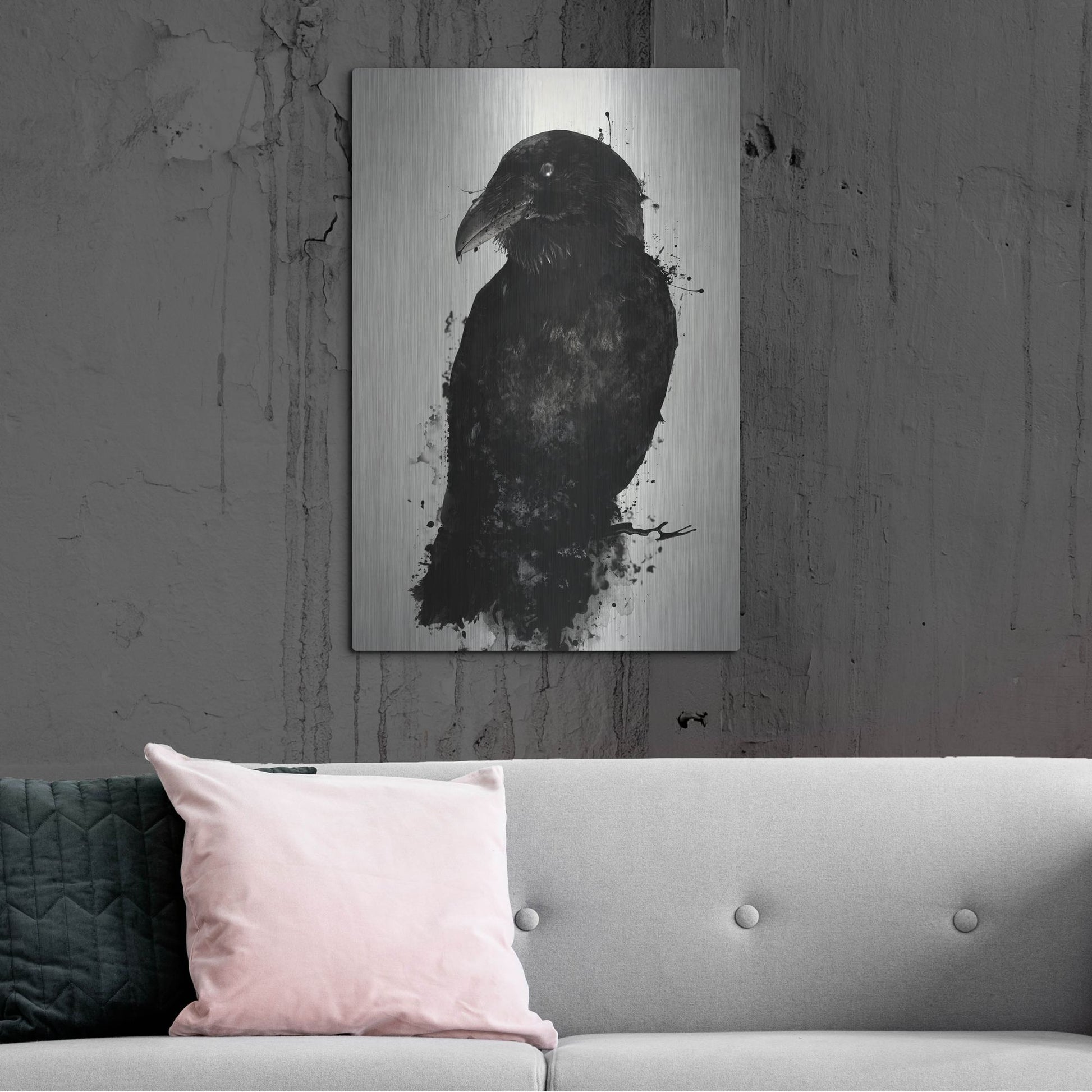 Epic Art "The Raven" by Nicklas Gustafsson, on Brushed Aluminum,24 x 36