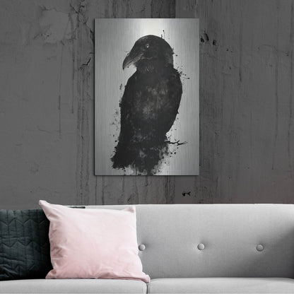 Epic Art "The Raven" by Nicklas Gustafsson, on Brushed Aluminum,24 x 36