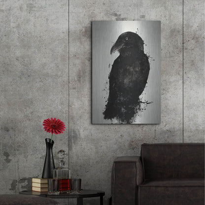 Epic Art "The Raven" by Nicklas Gustafsson, on Brushed Aluminum,24 x 36