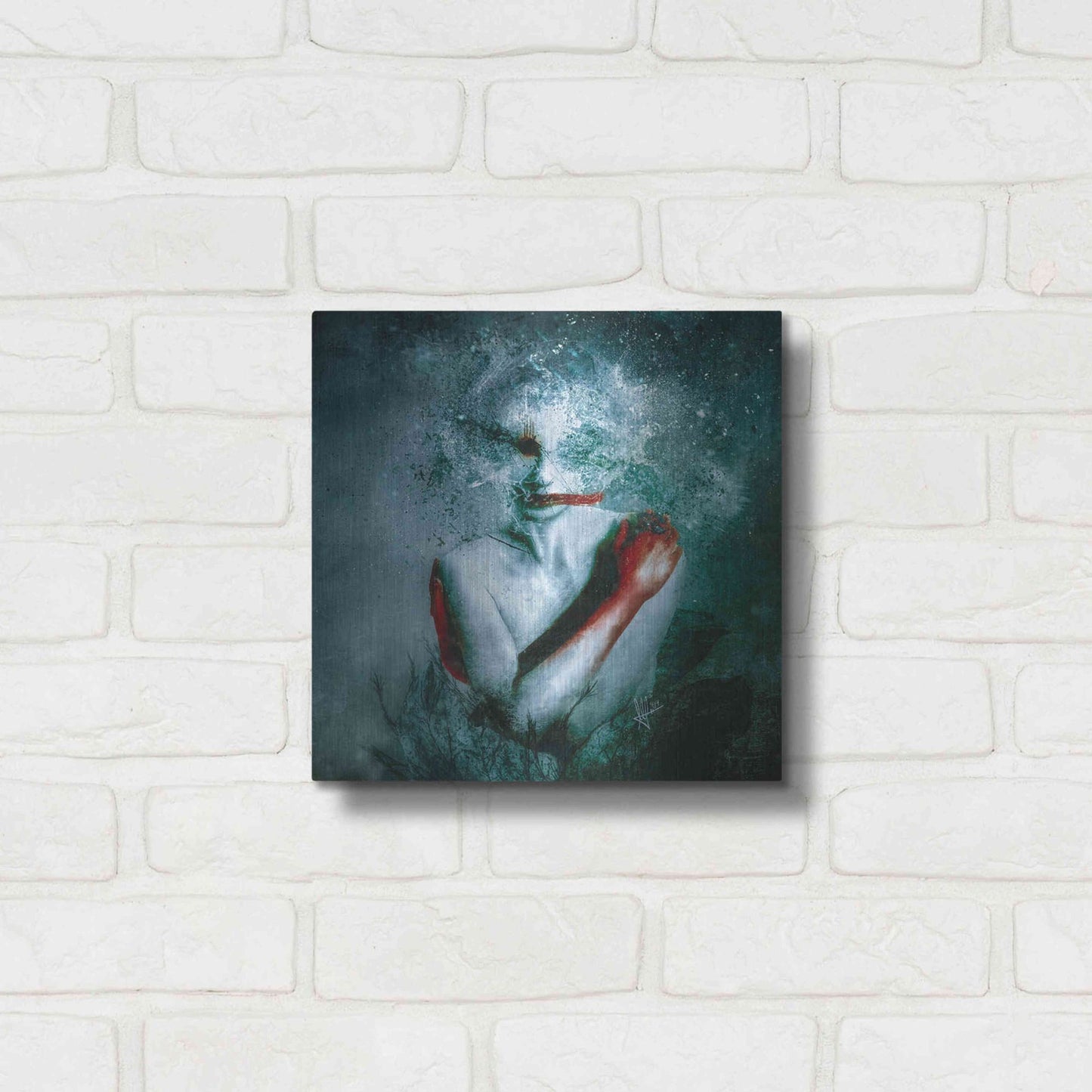 Luxe Metal Art '(Blooming) Protection' by Mario Sanchez Nevado, Metal Wall Art,12x12