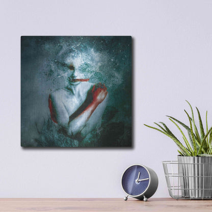 Luxe Metal Art '(Blooming) Protection' by Mario Sanchez Nevado, Metal Wall Art,12x12