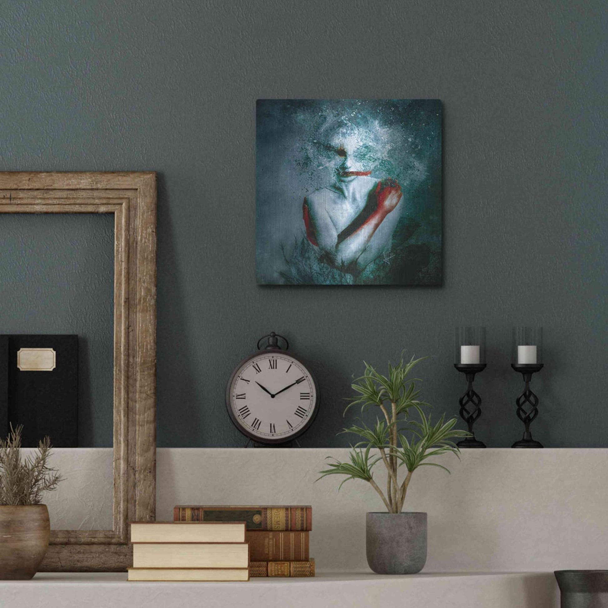 Luxe Metal Art '(Blooming) Protection' by Mario Sanchez Nevado, Metal Wall Art,12x12