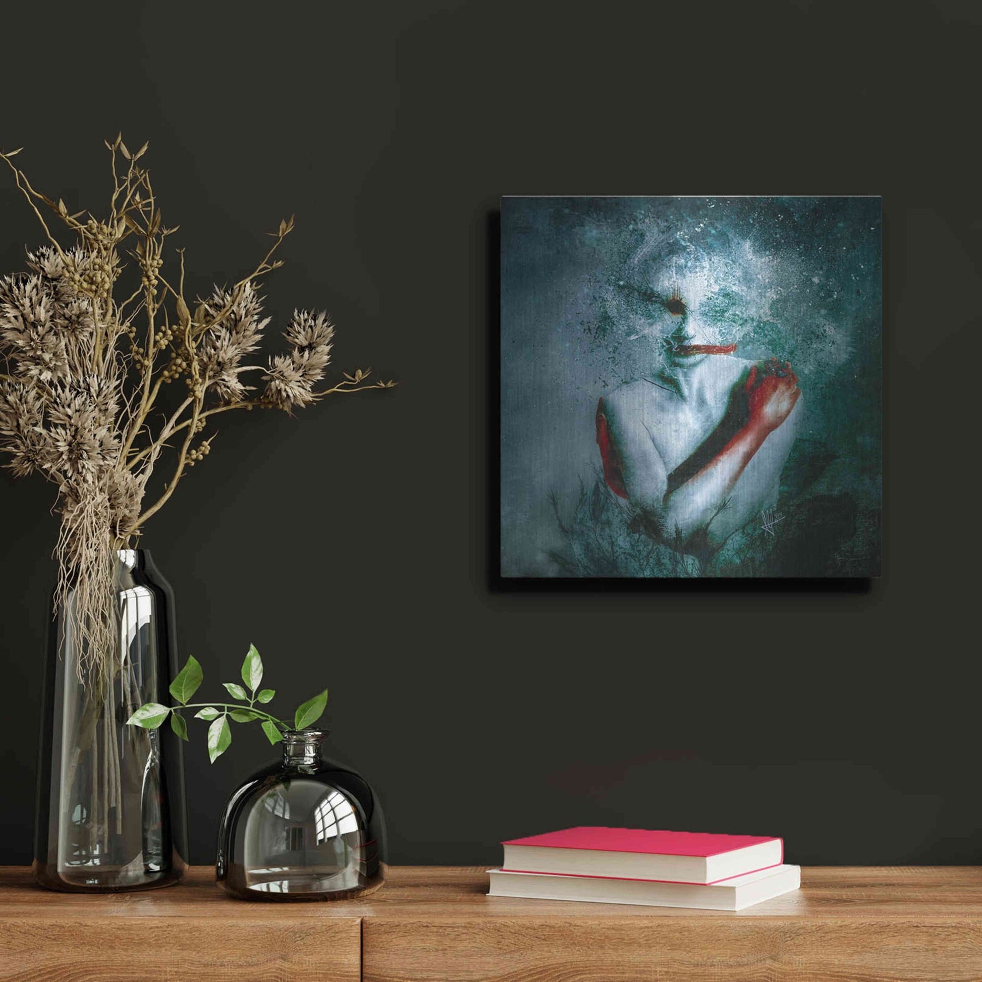 Luxe Metal Art '(Blooming) Protection' by Mario Sanchez Nevado, Metal Wall Art,12x12