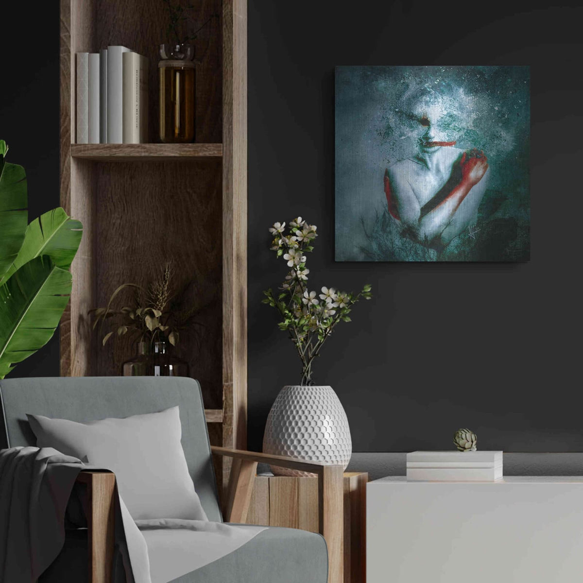 '(Blooming) Protection' by Mario Sanchez Nevado – Metal Wall Art, 24x24 room view