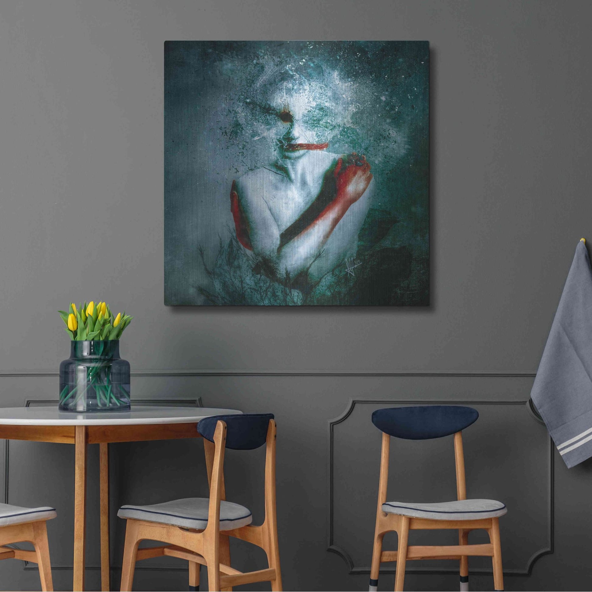 Luxe Metal Art '(Blooming) Protection' by Mario Sanchez Nevado, Metal Wall Art,36x36