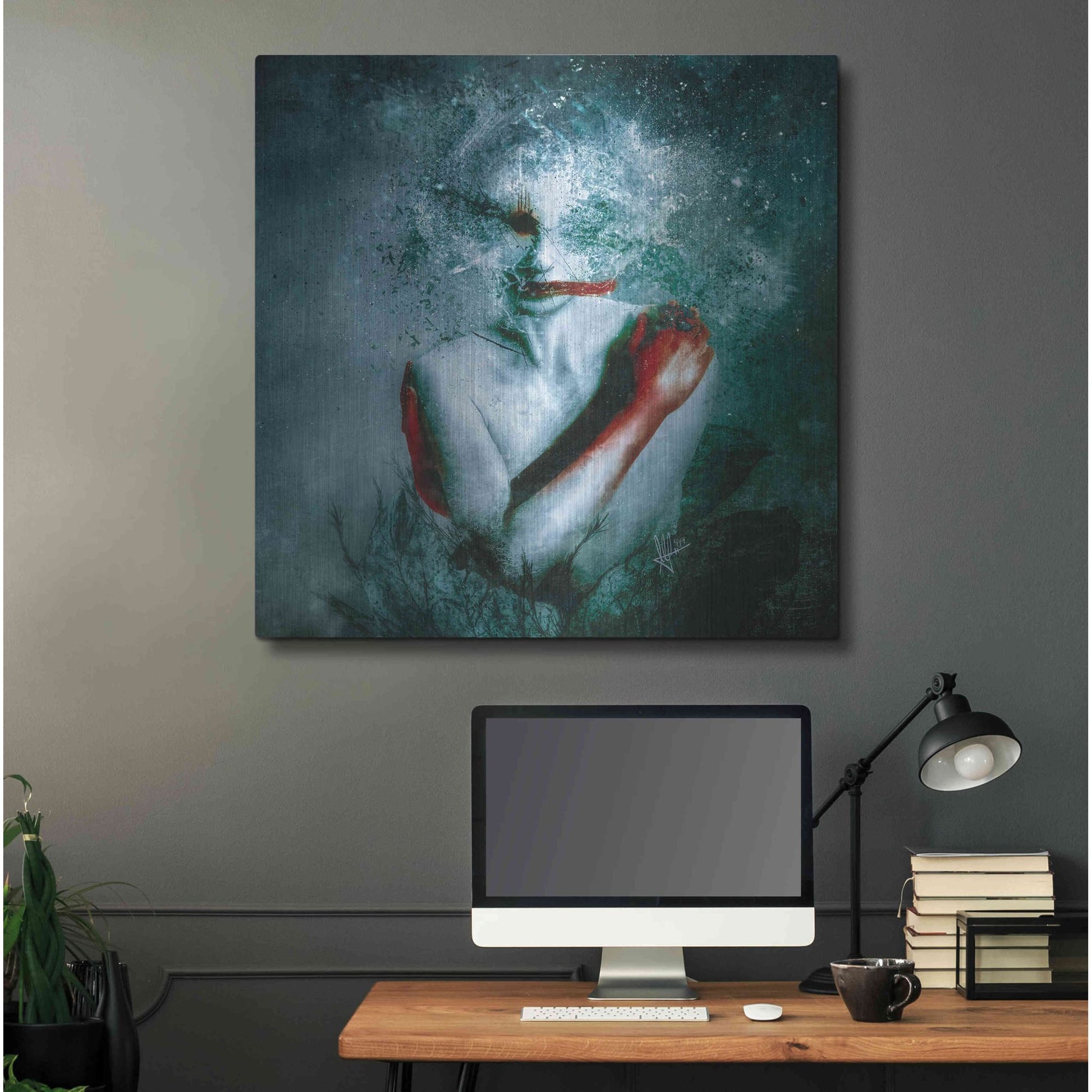 Luxe Metal Art '(Blooming) Protection' by Mario Sanchez Nevado, Metal Wall Art,36x36