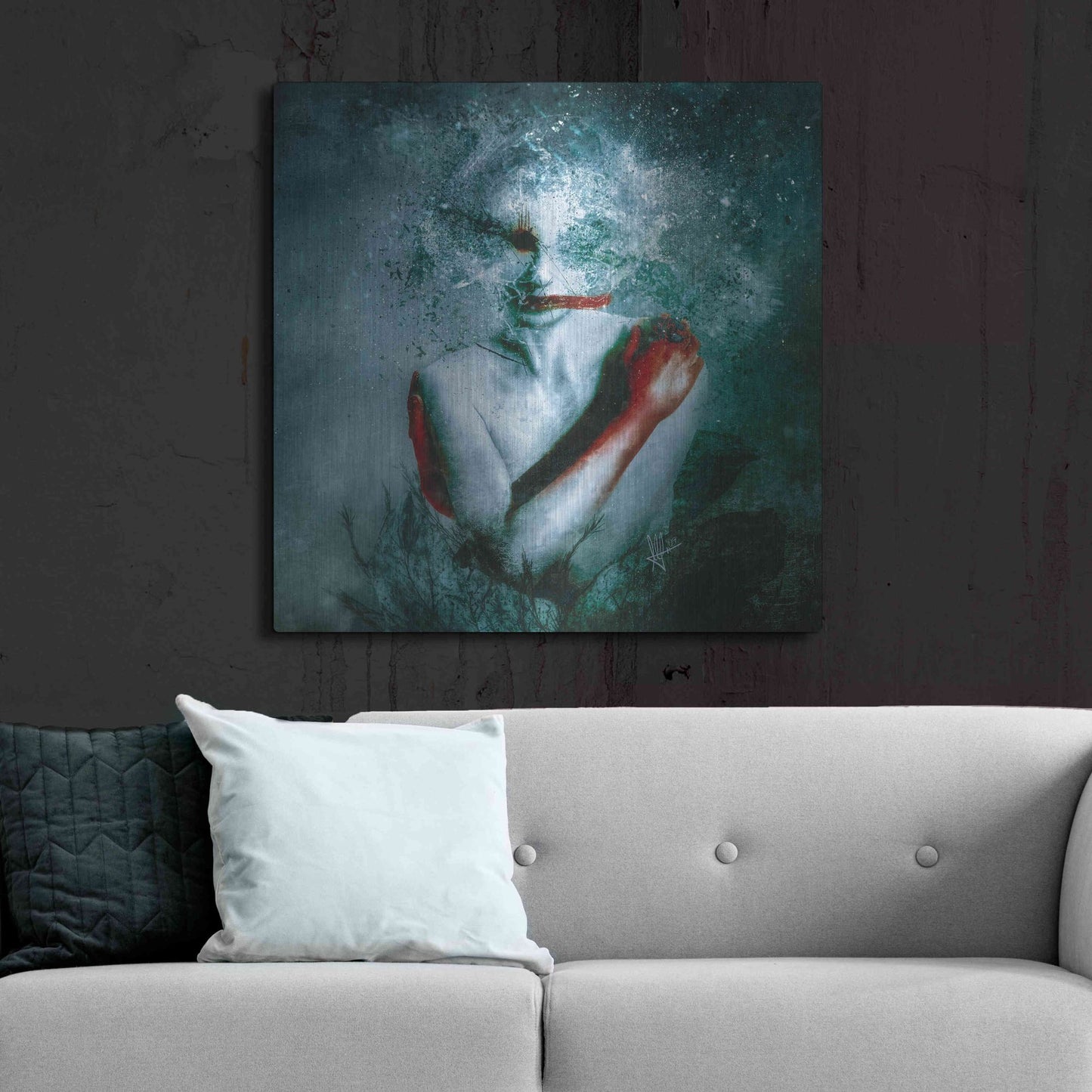 Luxe Metal Art '(Blooming) Protection' by Mario Sanchez Nevado, Metal Wall Art,36x36